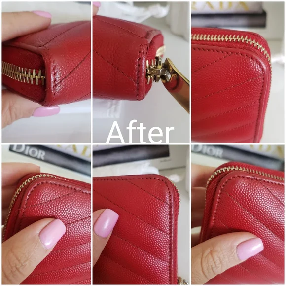 Authentic Pre-owned Yves Saint Laurent Grain De Poudre Zip Around Wallet - Picture 13 of 16